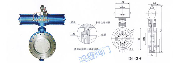 气动法兰式多层次硬密封蝶阀